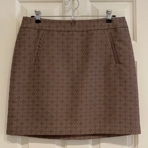 NWT Ann Taylor LOFT Quatrefoil Skirt / Tan / Taupe / Size 10 Petite / Pockets